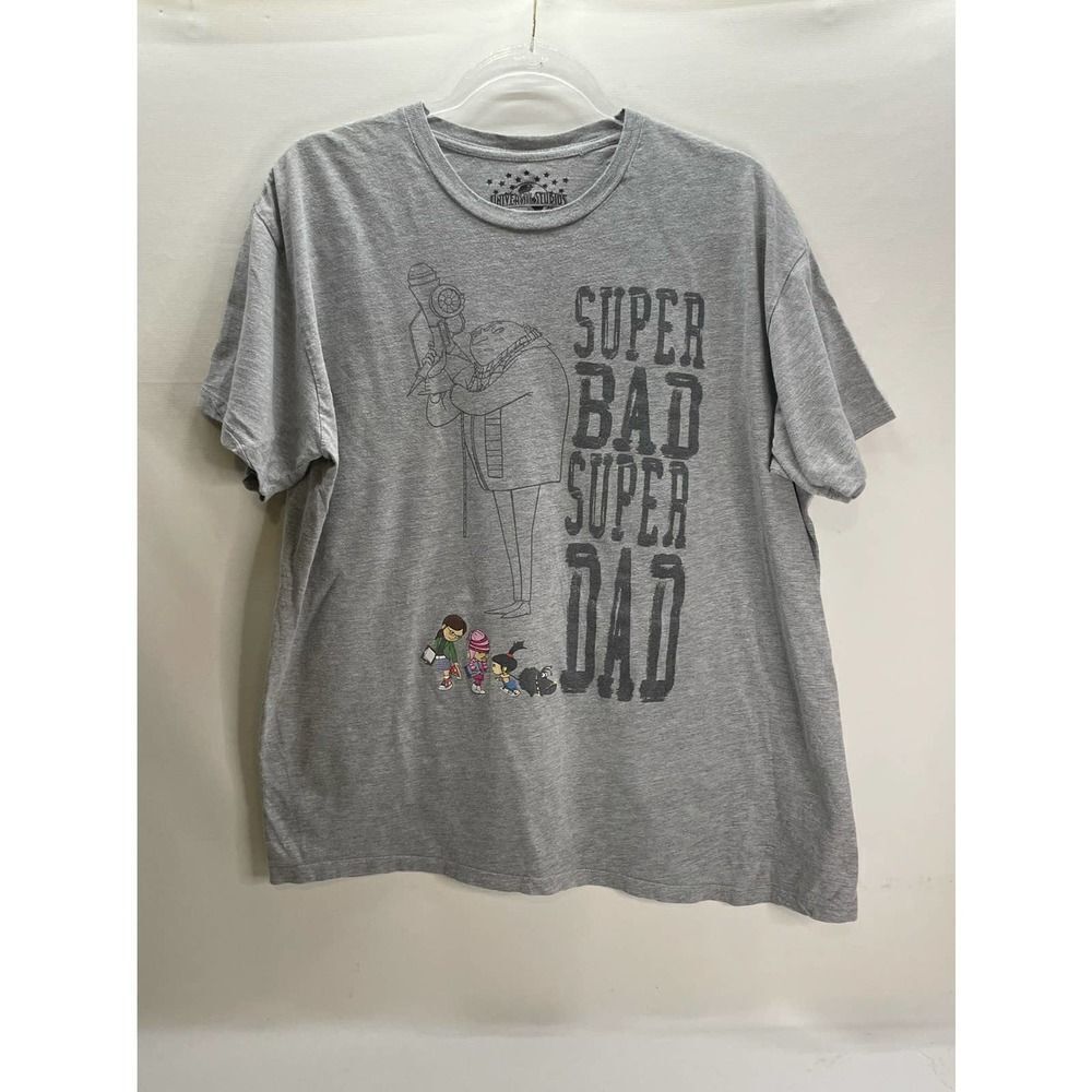 Universal Studios Despicable Me Super Bad Super Dad Men's Gray T-Shirt XL